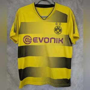 Evonik Soccer Jersey BVB 09 Patch And The Name Dortmund On The Back No Size Tag